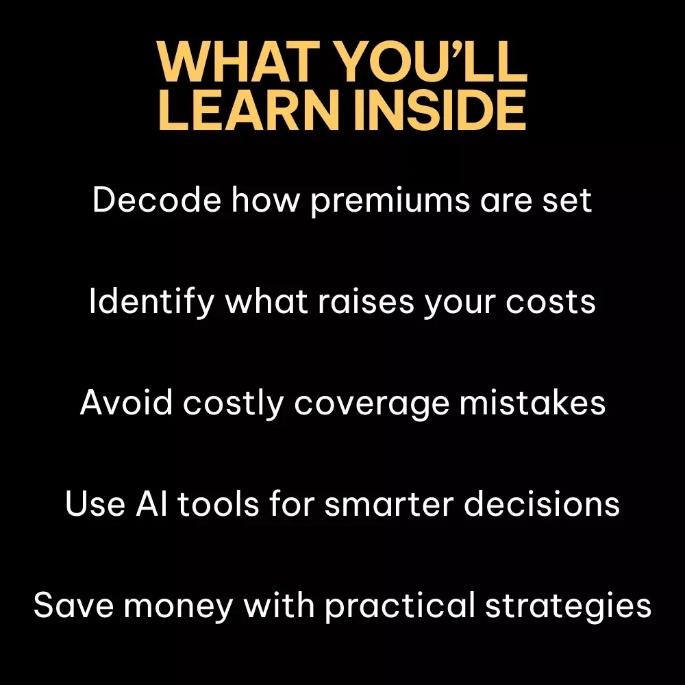 Cracking the Code of Car Insurance Costs | Smart Car Insurance Guide, eBook & Checklist for Lower Premiums, Coverage Choices & AI Tools