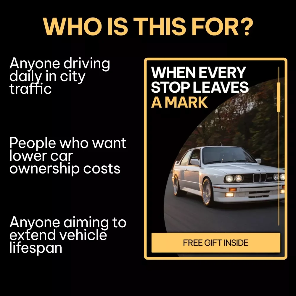 When Every Stop Leaves a Mark – Stop-and-Go Driving Guide for City Drivers, Vehicle Wear & Maintenance eBook, Urban Car Care Digital Download