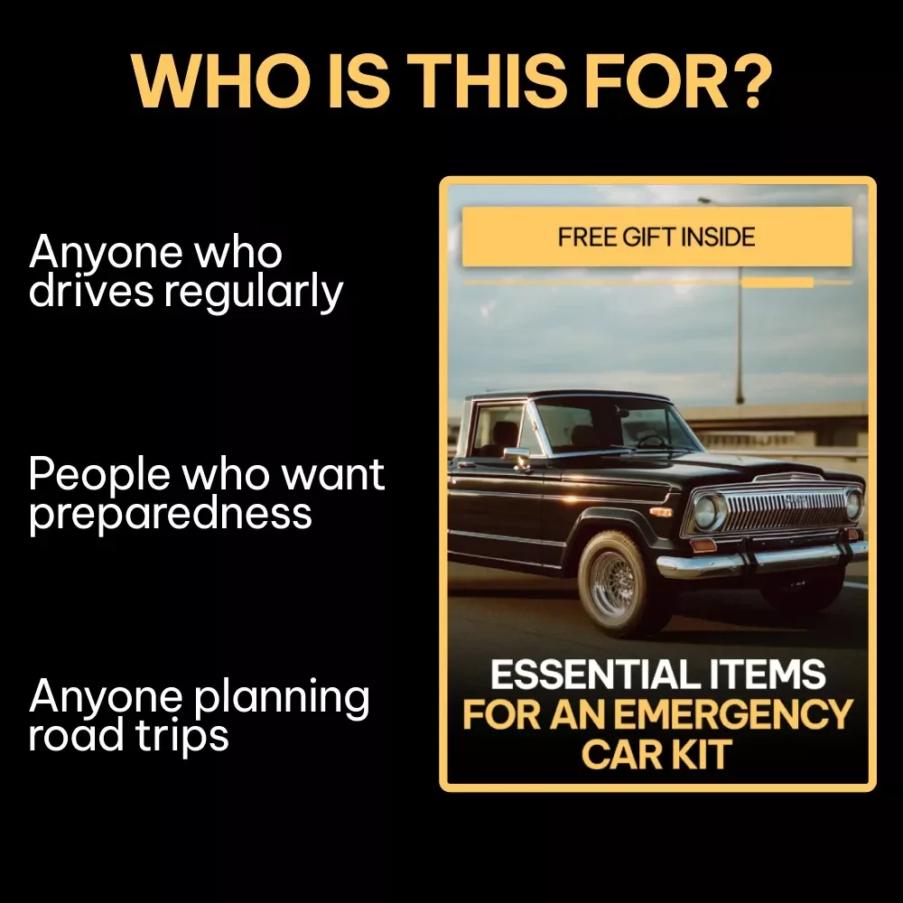 Essential Items for an Emergency Car Kit Checklist | Printable Emergency Car Supplies Guide | Road Trip Safety & Preparedness Download
