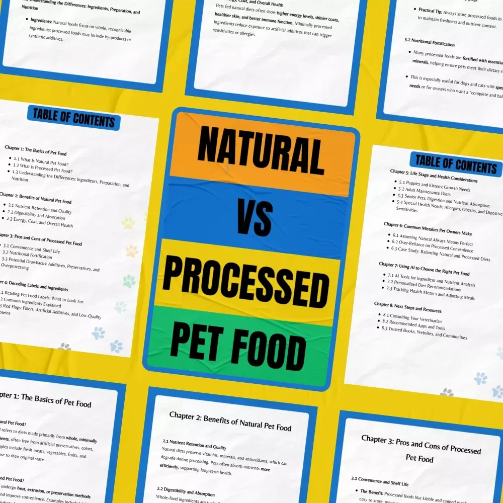 Natural vs Processed Pet Food | Complete Digital Ebook Guide for Smarter, Healthier Pet Nutrition Choices