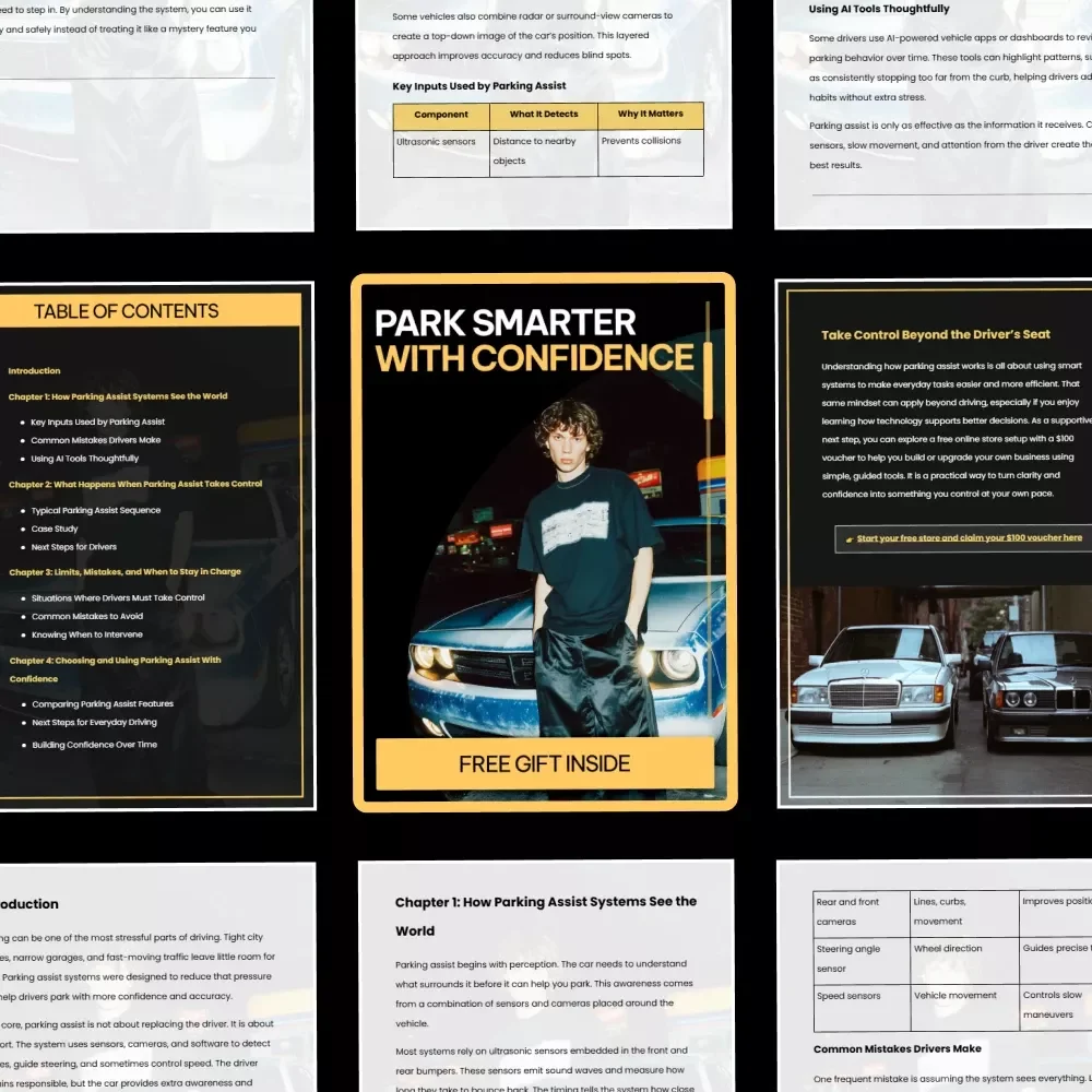 Park Smarter With Confidence – Practical Parking Assist Guide Explaining how parking assist works in car | Digital Download for Safer, Stress-Free Parking