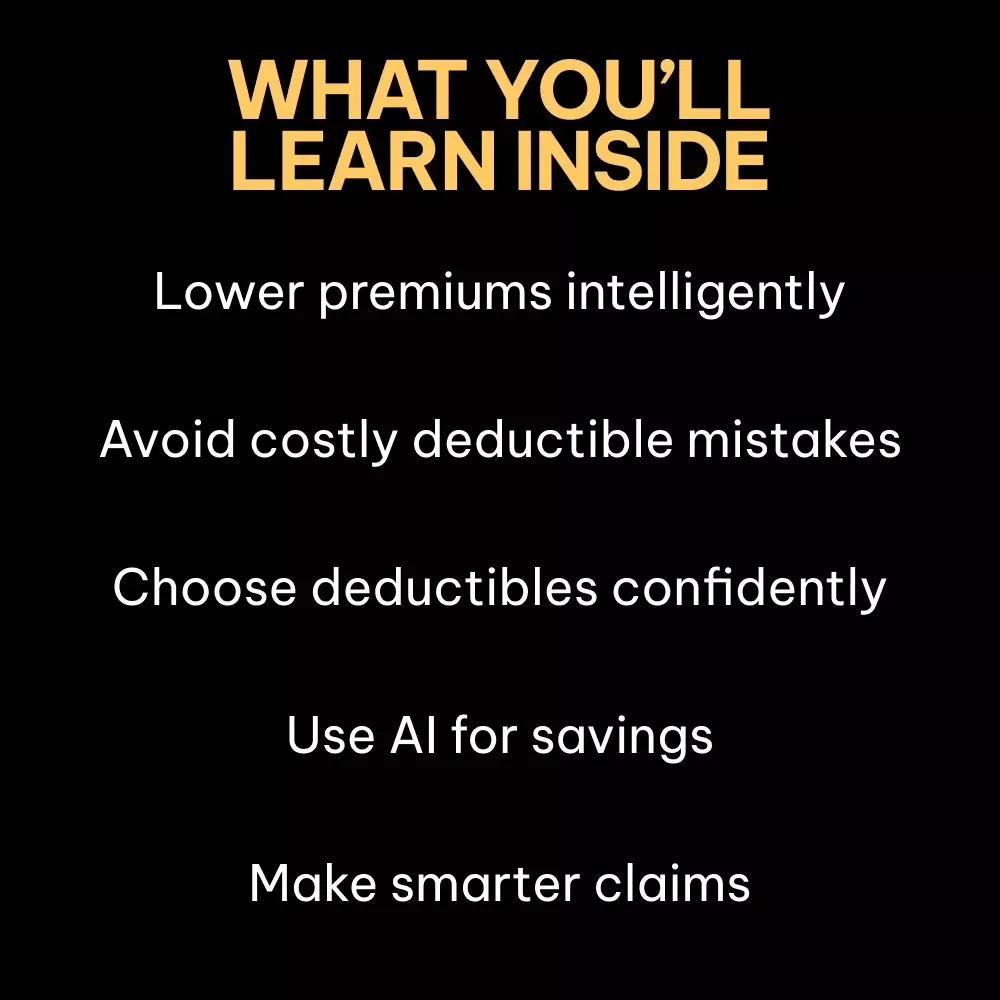 Insurance Deductibles Explained: Save Money Wisely | Ebook Guide on how car insurance deductibles work, Smart Premium Choices & Real-Life Examples