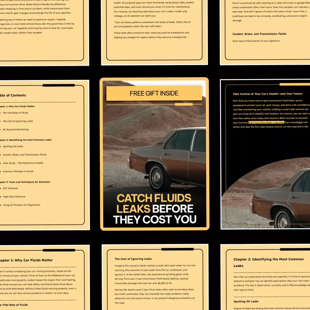Catch Fluids Leaks Before They Cost You Guide | how to identify car fluid leaks | Digital Car Care eBook for DIY Drivers