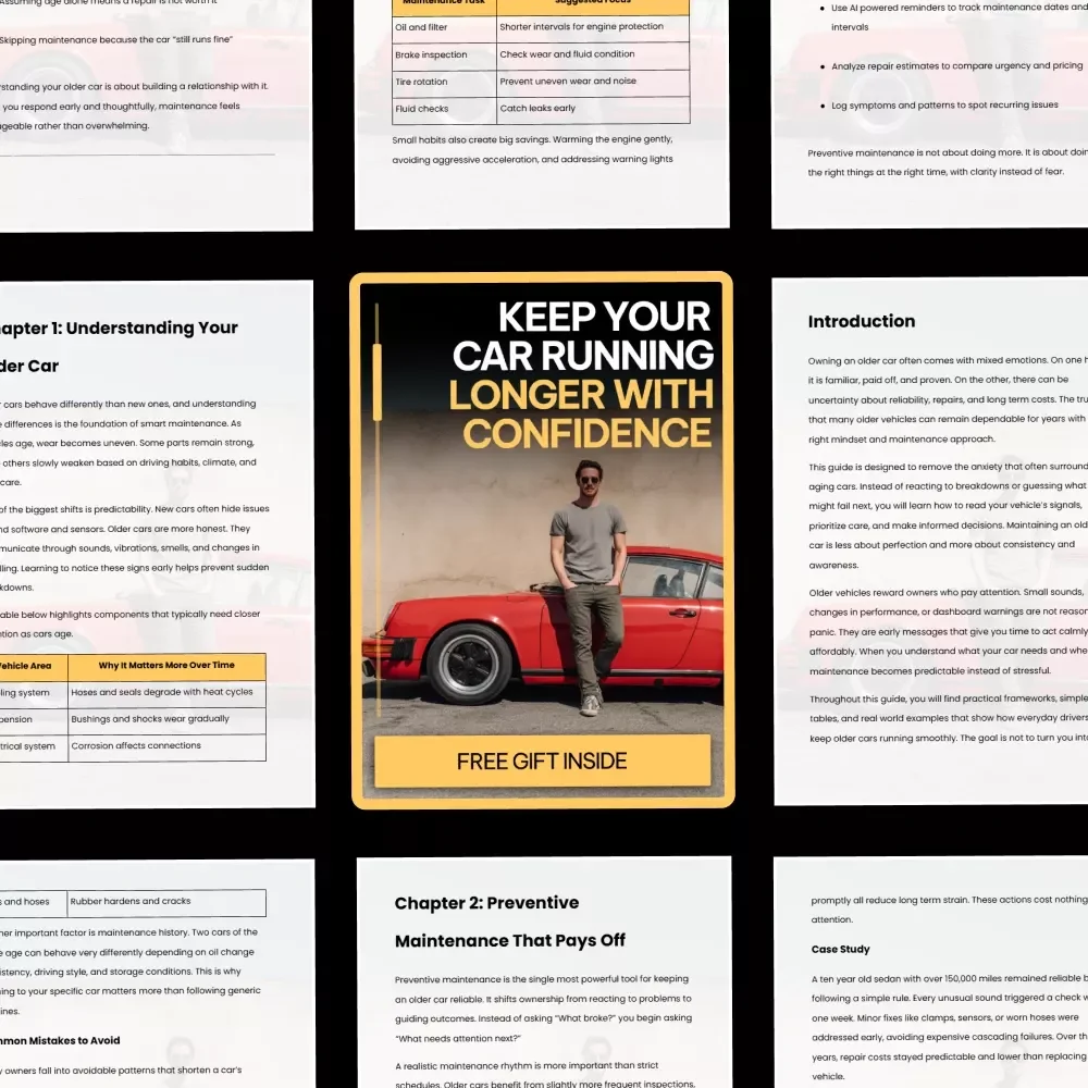 Keep Your Car Running Longer With Confidence – Smart Car Maintenance Guide for Older Vehicles, Preventive Maintenance, Repair vs Replace Decisions, Digital Download eBook