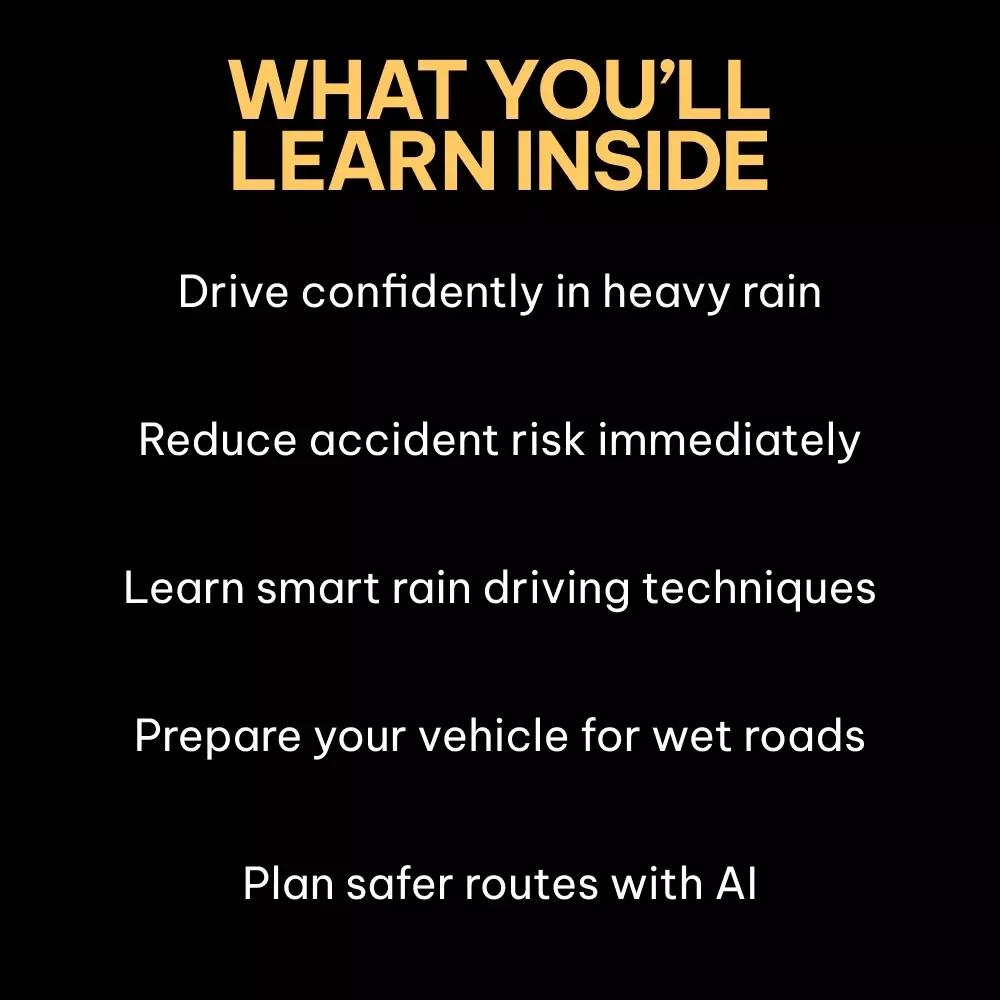 Rain-Safe Driving: Techniques and Tools – A Practical Guide with Safe Driving Tips for Rainy Weather, Smart AI Insights & Vehicle Prep Checklist