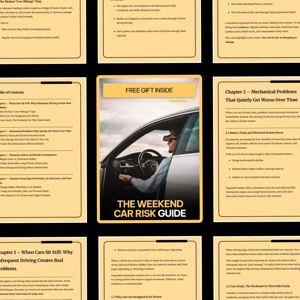 The Weekend Car Risk Guide – A Smart Owner’s Guide to the Problems From Not Driving a Car Often, Preventive Habits, and Long-Term Vehicle Care