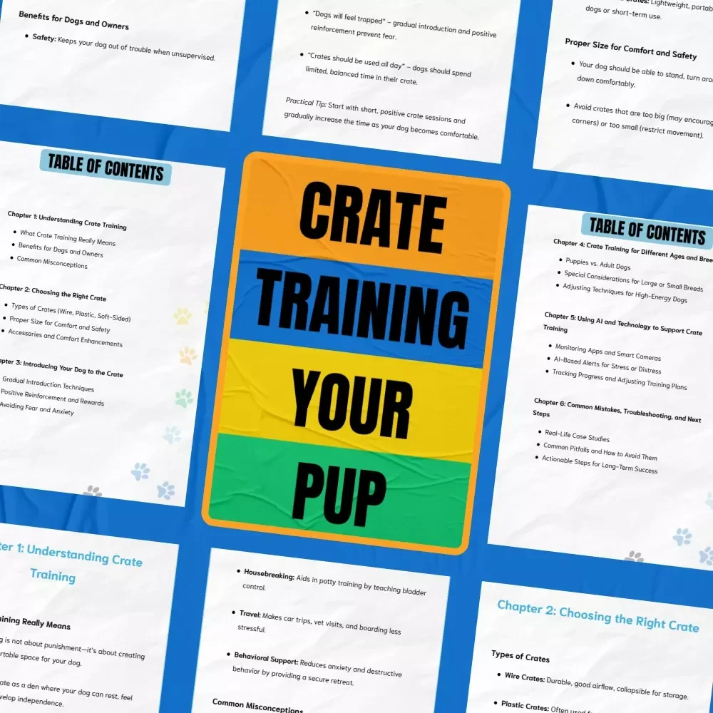 Crate Training Your Pup – A Practical Ebook Guide to Dog Crate Training Basics for Happy, Calm Dogs | Instant Digital Download