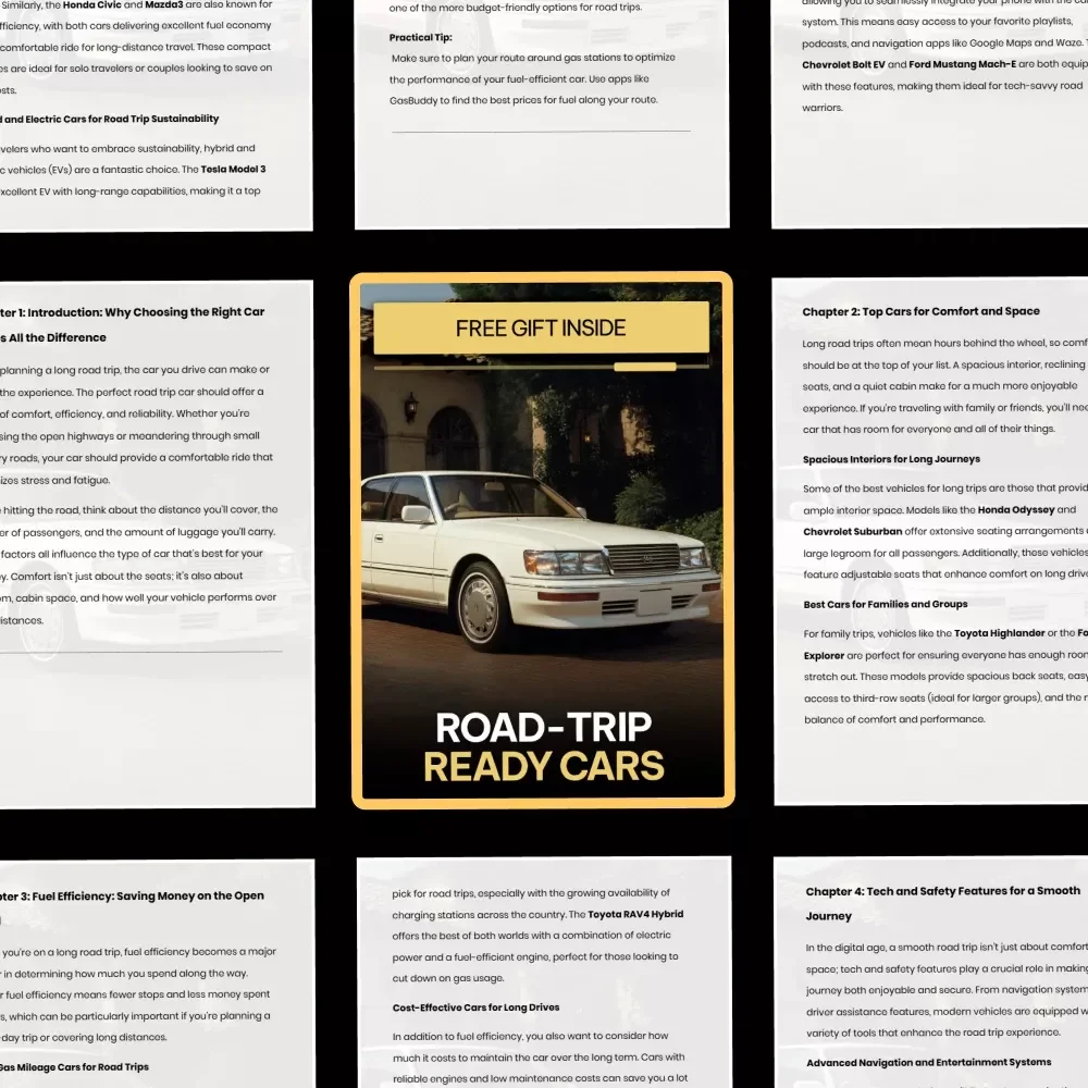 Road-Trip Ready Cars | Essential eBook Guide to the Best Cars for Long Road Trips, Comfort, Space & Smart Travel Choices