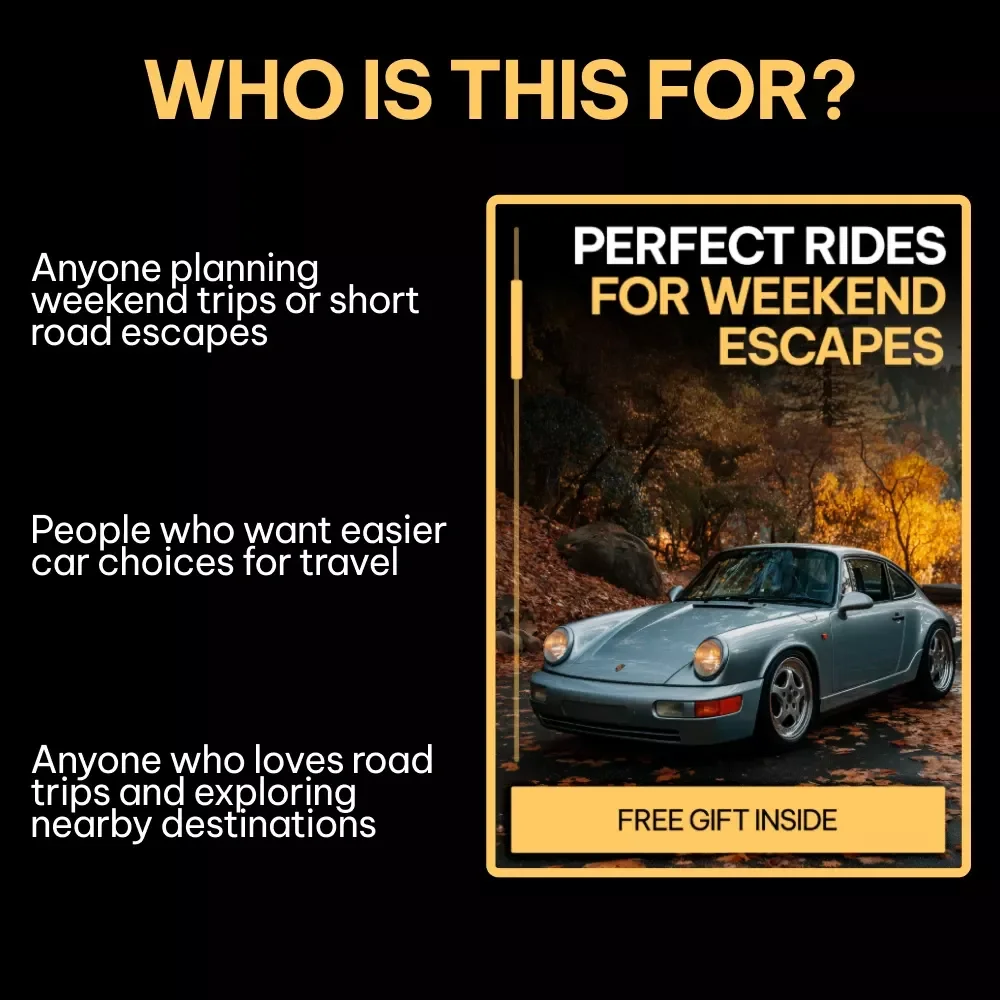 Perfect Rides for Weekend Escapes – A Practical Guide to Choosing Cars Ideal for Weekend Getaways, Adventure Trips, Luxury Drives & Family Road Trips