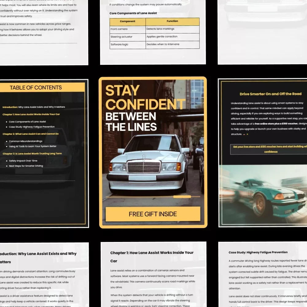 Stay Confident Between the Lines | Smart Driving Guide Explaining what lane assist does in cars | Digital Download for Safer, Smarter Trips