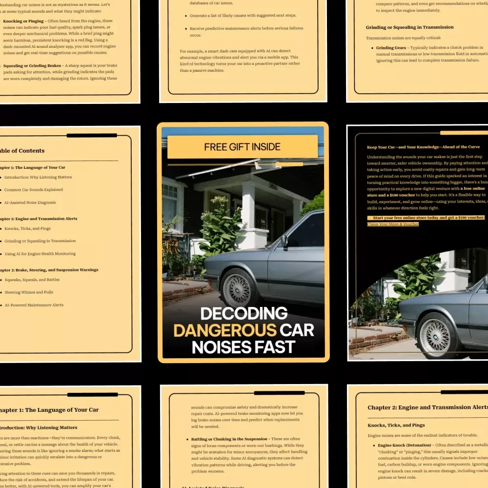 Decoding Dangerous Car Noises Fast – Digital Guide for car noises you should not ignore | Instant Download