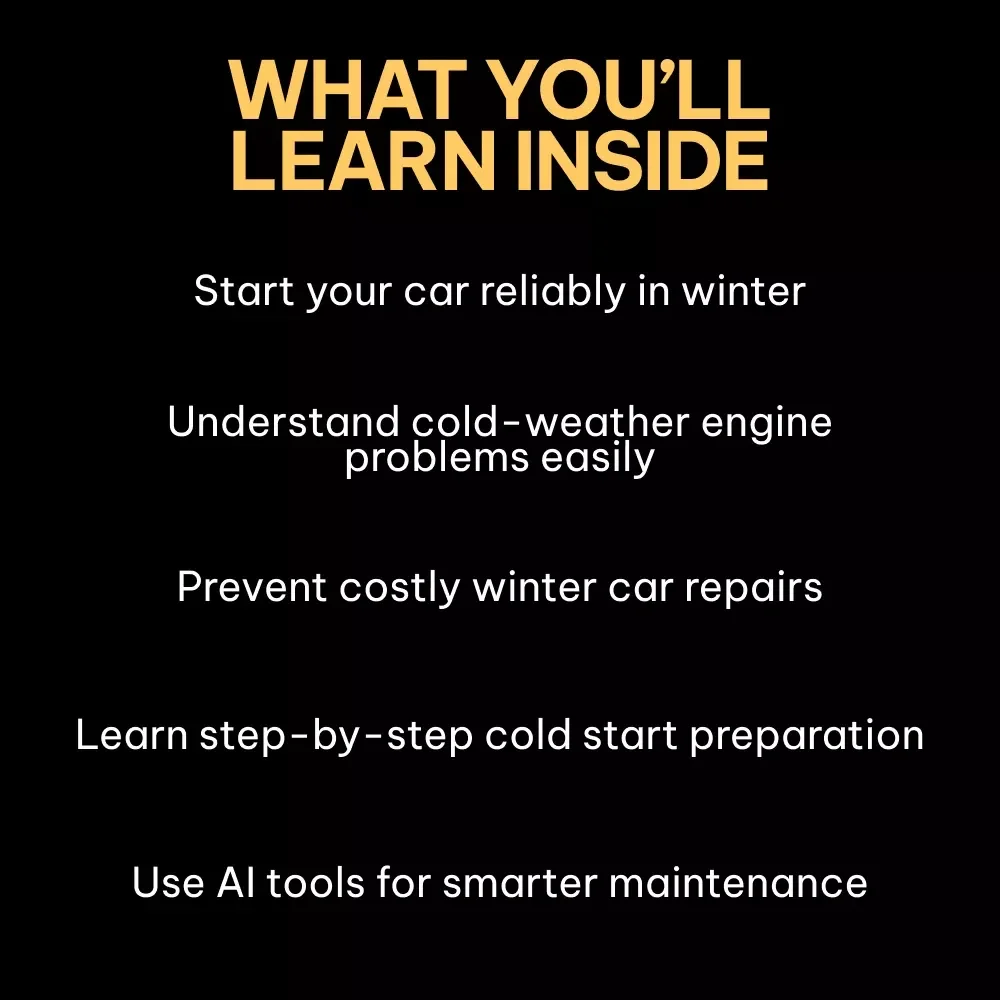 Frozen Engines: Master Cold-Weather Car Starts | Digital Guide Explaining why cars struggle to start in cold weather | Winter Auto Care Checklist & Smart AI Tips