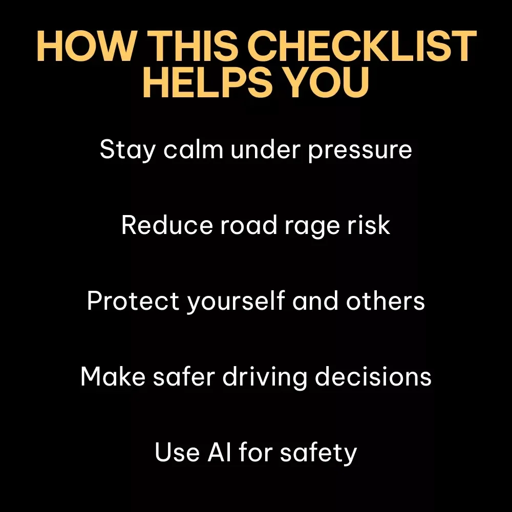 How to Handle Aggressive Drivers Safely | Printable Driving Safety Checklist | Road Rage Prevention Guide | Instant Digital Download