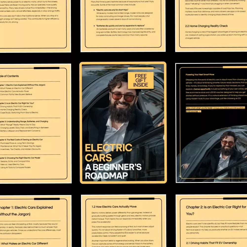 Electric Cars: A Beginner’s Roadmap | Electric Cars Basics for New Buyers | Simple EV Guide, Buying Checklist & Smart Decision Ebook