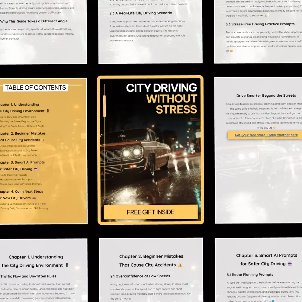 City Driving Without Stress – A Beginner-Friendly Guide with City Driving Safety Tips for Beginners, Calm Urban Driving Skills, Smart Route Planning & Confidence-Building Checklists