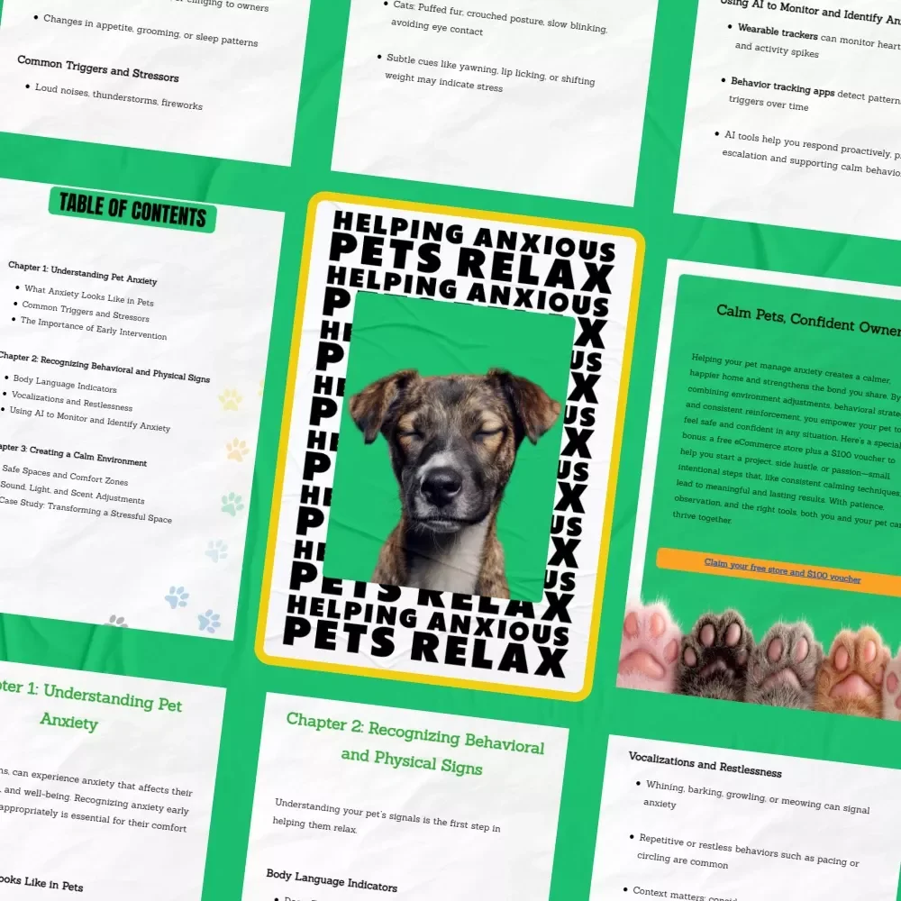 Helping Anxious Pets Relax | Digital eBook Guide for Pet Parents | Holistic Calming Tips & Real-Life Strategies | how to help anxious pets calm down | Anxiety Support for Dogs & Cats