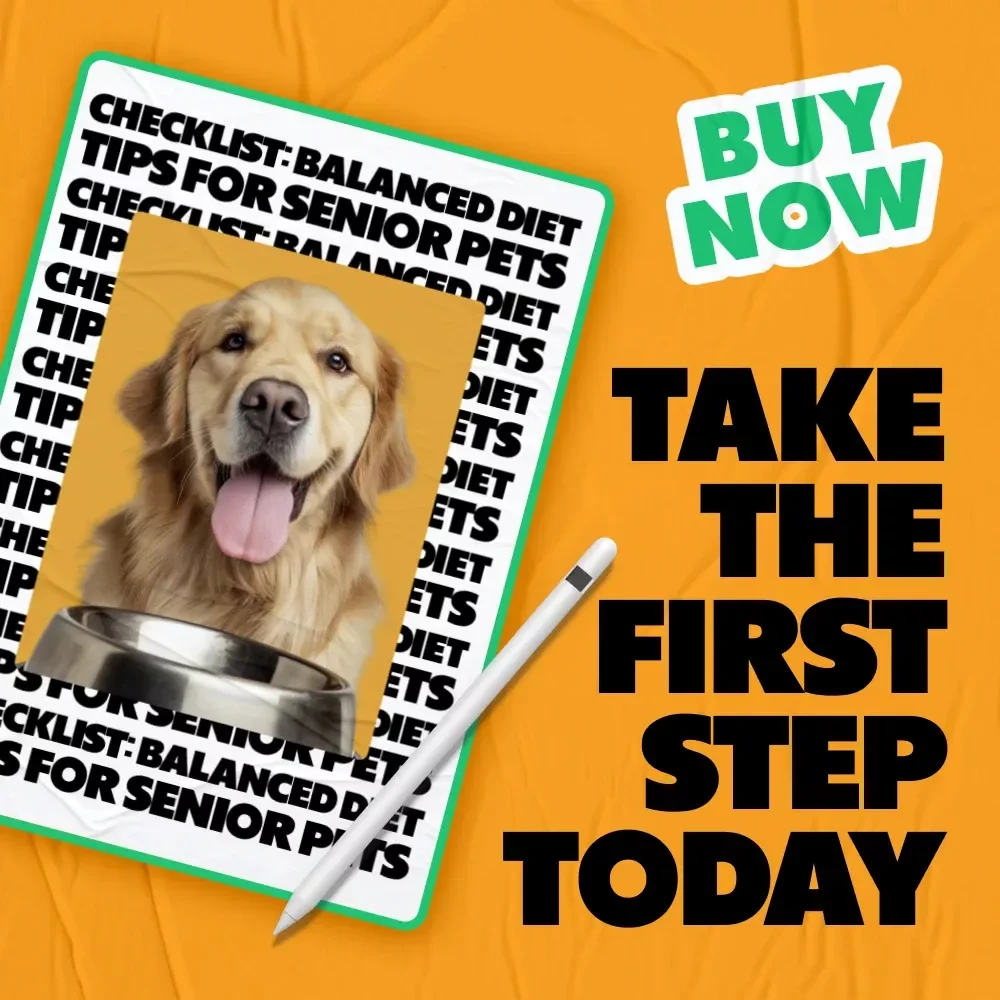 Checklist: Balanced Diet Tips for Senior Pets | Easy Nutrition Guide for Aging Dogs & Cats | Digital Download