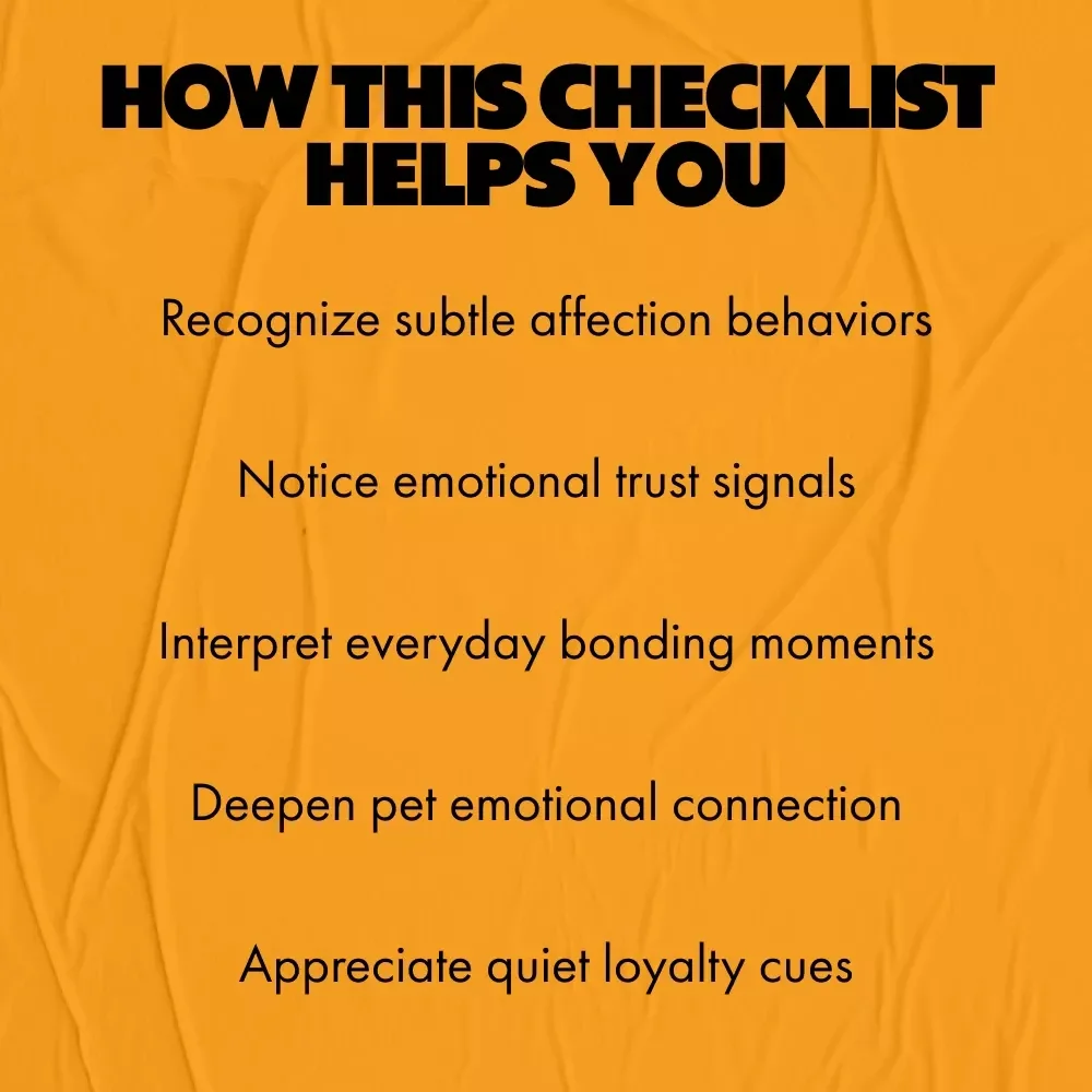 Emotional Signs Your Pet Truly Loves You – Printable Checklist to Spot Emotional Signs Your Pet Loves You