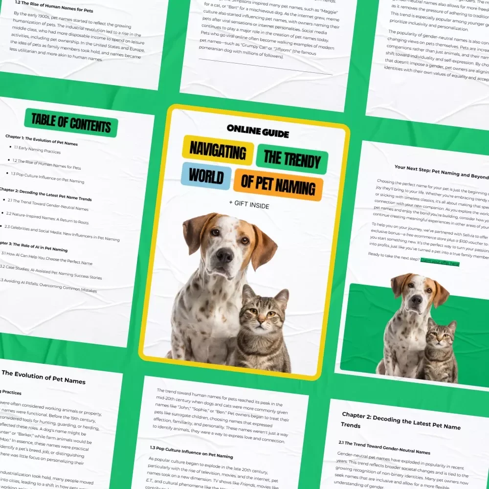 Navigating the Trendy World of Pet Naming | Pet Name Trends Guide | Digital Download for Modern Pet Lovers | Learn pet name trends to Create Meaningful, Stylish & Unique Names