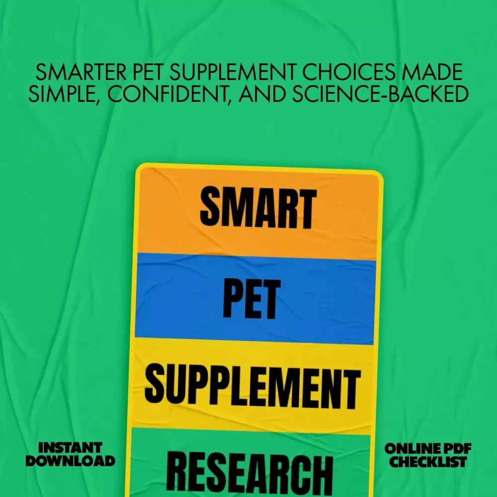 Smart Pet Supplement Research | Printable Checklist & Guide for Smarter Buying Decisions | Digital Download for pet supplement research tips Lovers & Pet Parents