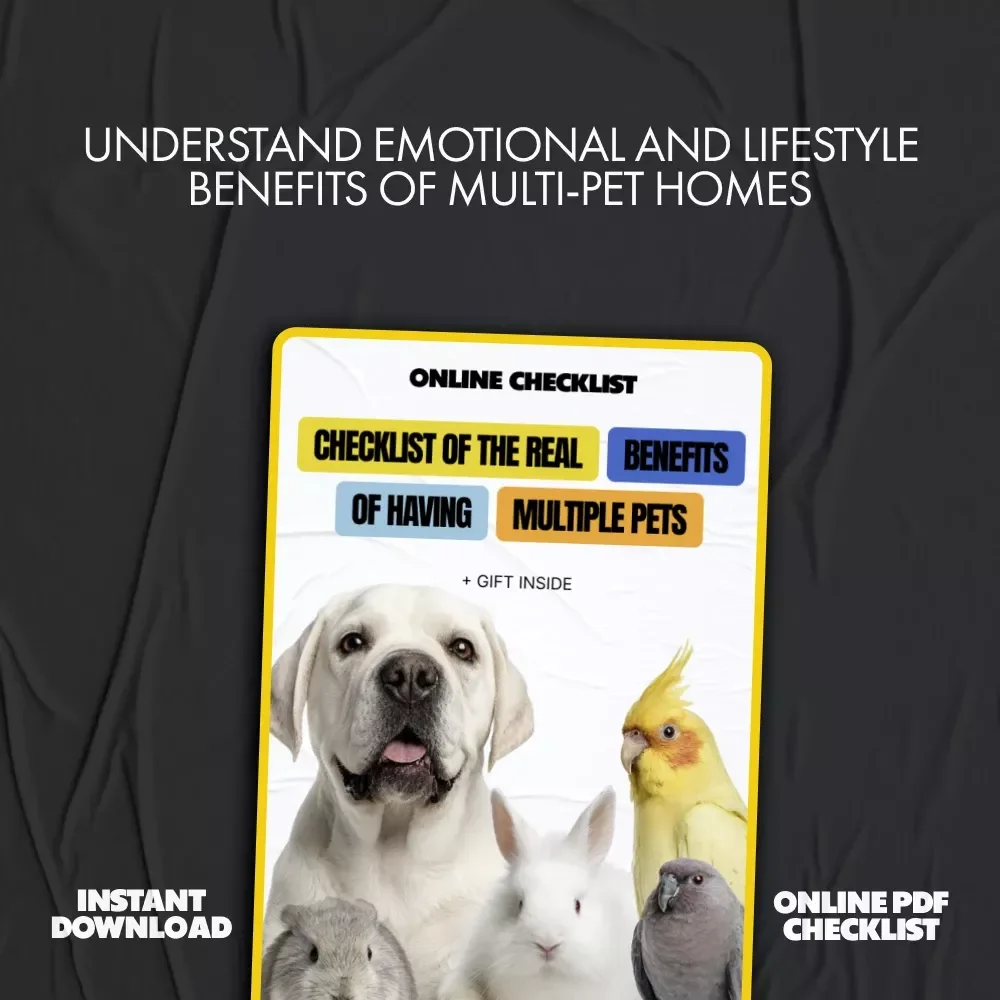 Checklist of the Real Benefits of Having Multiple Pets | Digital Download Checklist | Pet Parenting Guide | Understanding the benefits of having multiple pets
