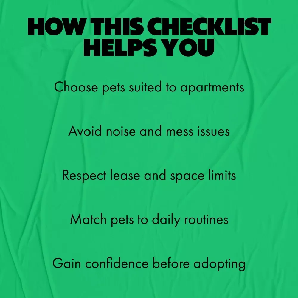 The Small-Space Pet Matchmaker Checklist – Apartment Pet Guide for Finding Pets That Fit Small Apartment Living