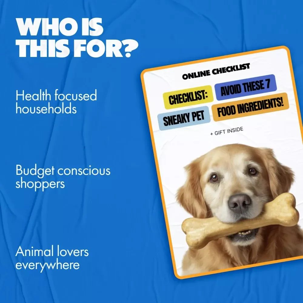 Checklist: Avoid These 7 Sneaky Pet Food Ingredients! | What Pet Food Ingredients to Avoid | Printable Pet Nutrition Guide for Dogs & Cats