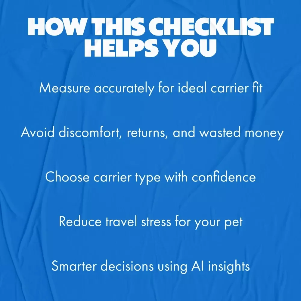 Find the Perfect Pet Carrier Size | Printable Pet Travel Guide | Pet Carrier Measurement Checklist | Digital Download for Dog & Cat Owners | Travel With Pets Essentials
