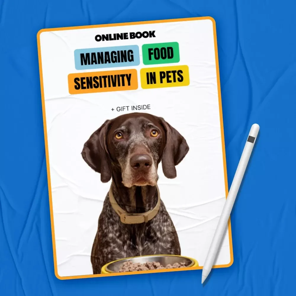 Managing Food Sensitivity in Pets – Practical eBook Guide Food Sensitivity in Pets Explained for Dogs & Cats, Diets, Symptoms, and AI Tools