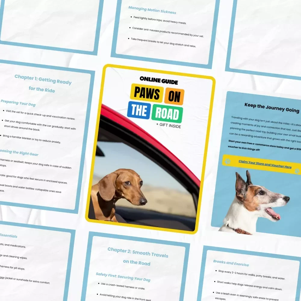 Paws on the Road: A Must-Have Digital Guide for Dog Owners | Car Travel Tips for Dogs, Road Trip Essentials & Safety for Pets