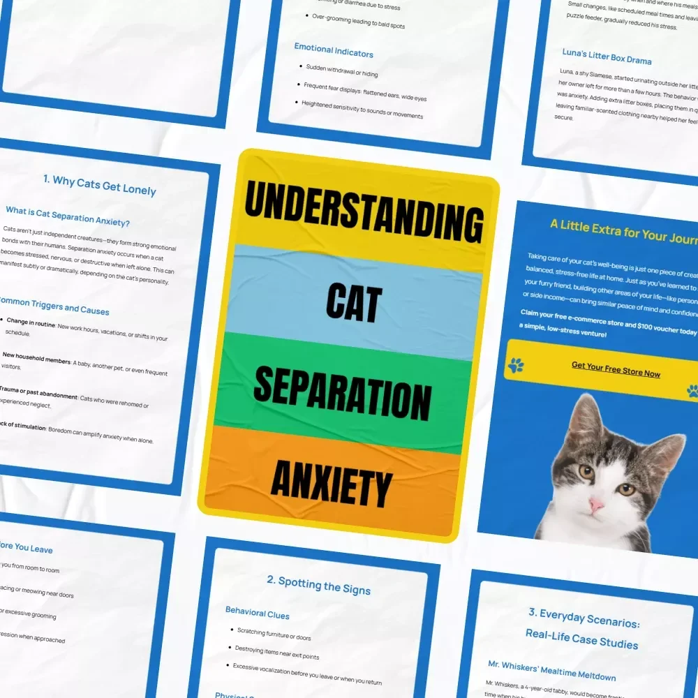 Understanding Cat Separation Anxiety – Compassionate eBook Guide to Recognizing Cat Separation Anxiety Signs & Helping Lonely Cats Feel Secure