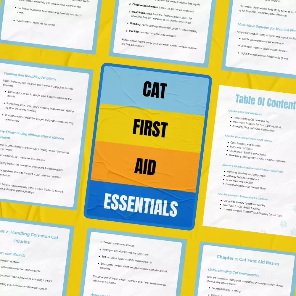 Cat First Aid Essentials: Your Complete Guide to Cat Emergencies, Injuries, and Health Tracking