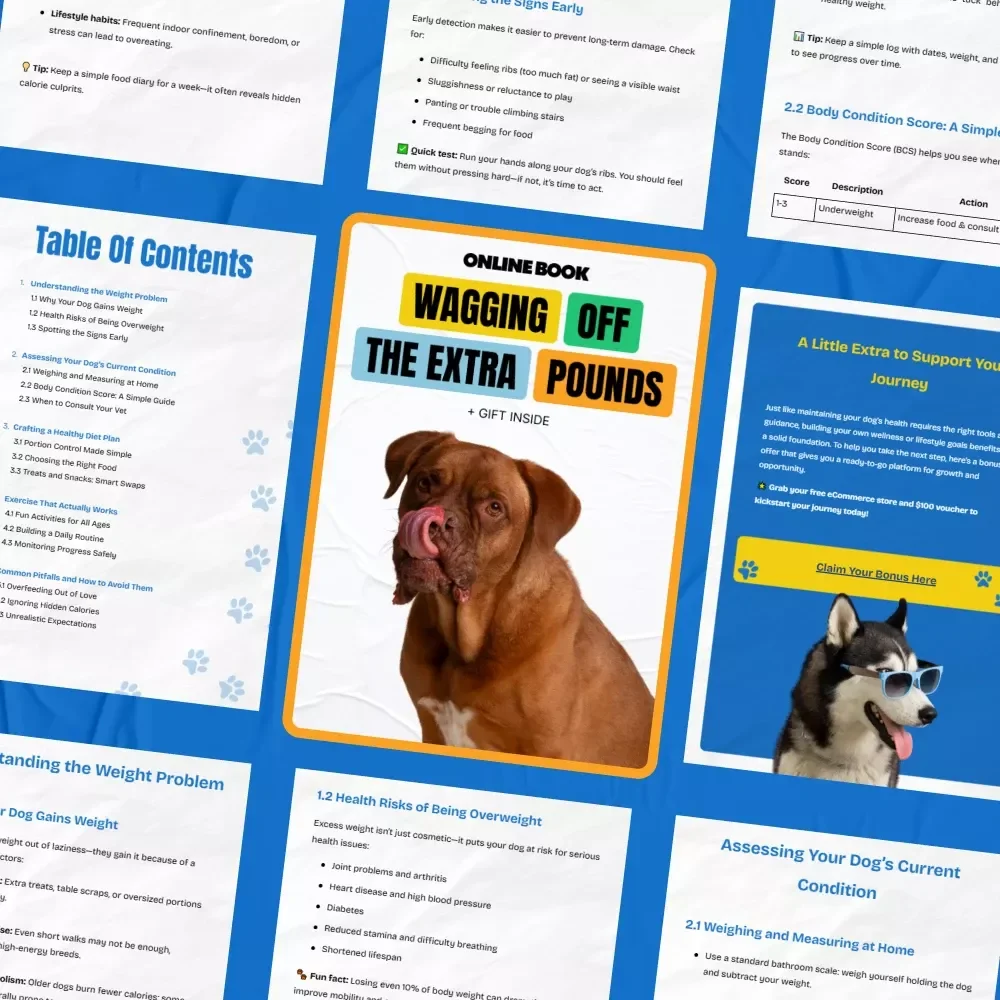 Wagging Off the Extra Pounds – A Practical Dog Weight Loss eBook for Pet Parents Wondering what to do if my dog is overweight