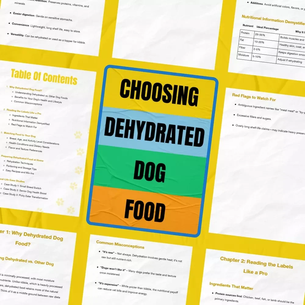 Choosing Dehydrated Dog Food | Complete eBook Guide on how to choose dehydrated dog food for Healthy, Happy Dogs