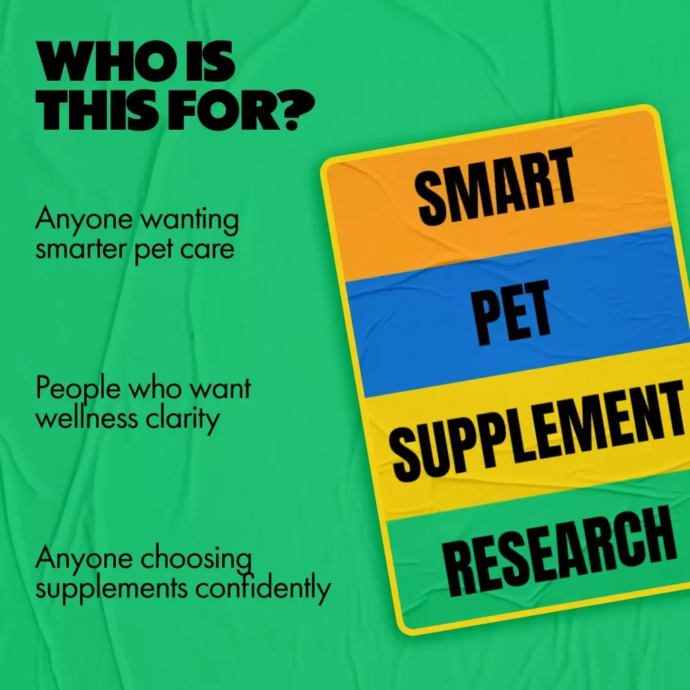 Smart Pet Supplement Research | Printable Checklist & Guide for Smarter Buying Decisions | Digital Download for pet supplement research tips Lovers & Pet Parents