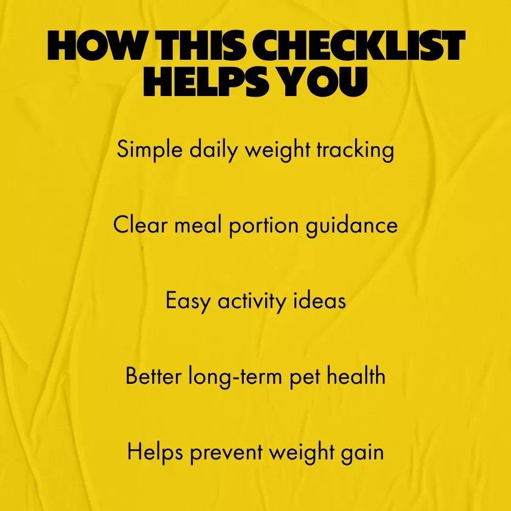 Keep Your Pets Fit & Fabulous Checklist | Digital Pet Wellness Guide | how to avoid pet obesity problems | Printable Pet Weight Tracker & Activity Planner