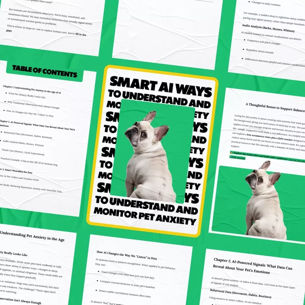 Smart AI Ways to Understand and Monitor Pet Anxiety – Practical Ebook Guide with AI Ways to Monitor Pet Anxiety Levels, Wearables, Apps & Home Monitoring for Dogs and Cats