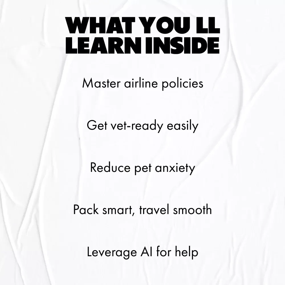 Flying with Your Pet - Digital Download Guide | Tips for Flying with Pets