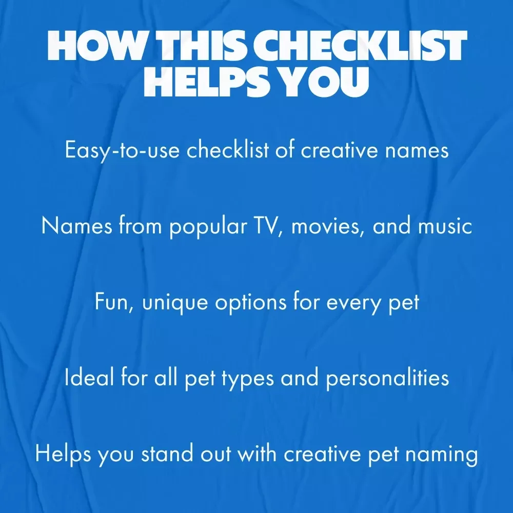 Pet Names Inspired by Pop Culture: The Ultimate Checklist for Your Furry Friend