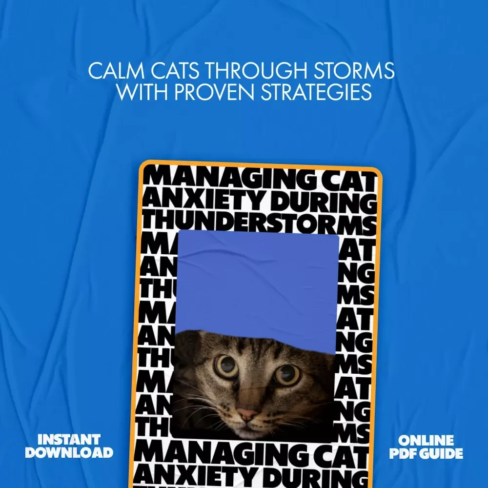 Managing Cat Anxiety During Thunderstorms | Calm Your Cat with Confidence | Practical eBook Guide for cat anxiety at thunderstorms