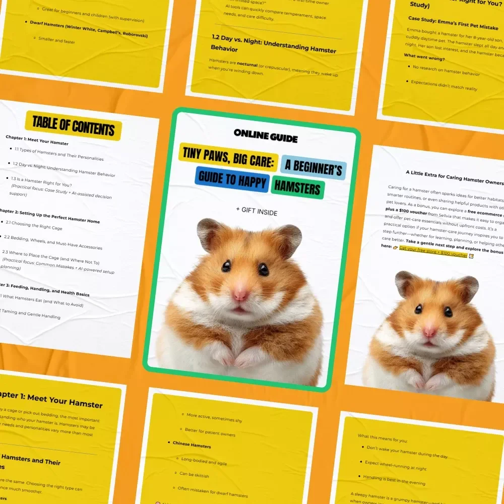 Tiny Paws, Big Care: A Beginner’s Guide to Happy Hamsters | Hamster Care Basics Digital Guide for New Pet Owners