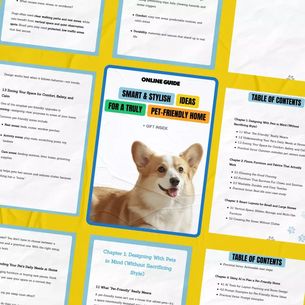 Smart & Stylish Ideas for a Truly Pet-Friendly Home | Digital Download Guide | Pet-Friendly Home Decor Tips | eBook & Checklist | Interior Design for Pets