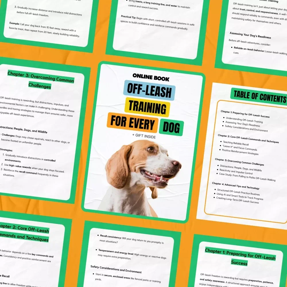 Off-Leash Training Tips for Every Dog | Dog Training Guide eBook | Digital Download for Reliable Recall, Focus & Confident Off-Leash Walking