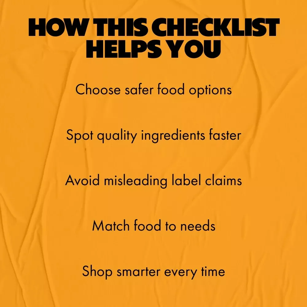 Checklist: Decoding Pet Food Labels | what to look for on pet food labels | Printable Pet Nutrition Guide