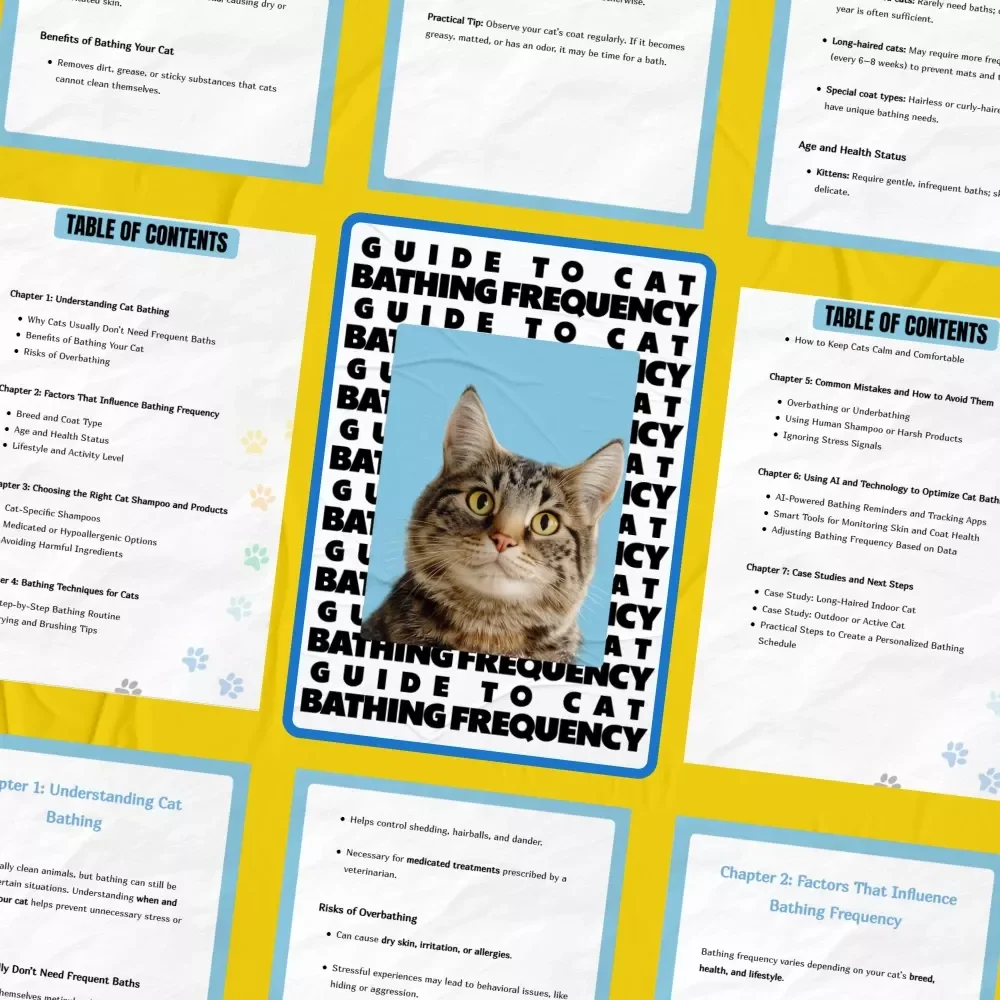 Guide to Cat Bathing Frequency – eBook for Cat Owners | Learn How Often Should I Bathe My Cat, Safe Bathing Schedules & Stress-Free Care