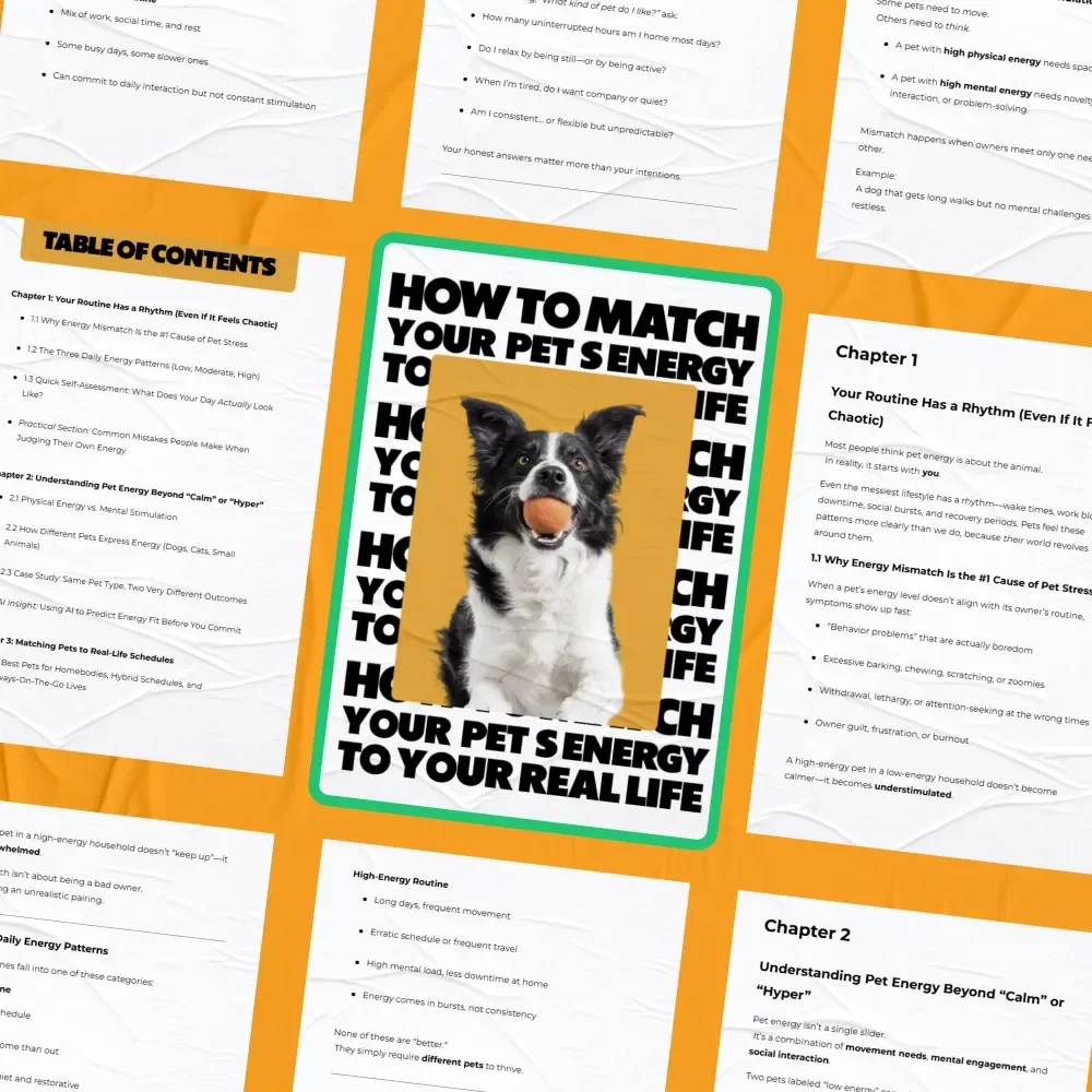 How to Match Your Pet’s Energy to Your Real Life | Practical Guide on how to match pet energy with your routine | Smart Pet Compatibility & Lifestyle Planning Download