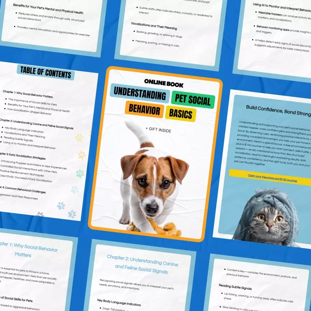 Understanding Pet Social Behavior Basics | Digital Download eBook for Pet Parents | Guide to Training, Social Skills & Early Socialization | pet social behavior basics
