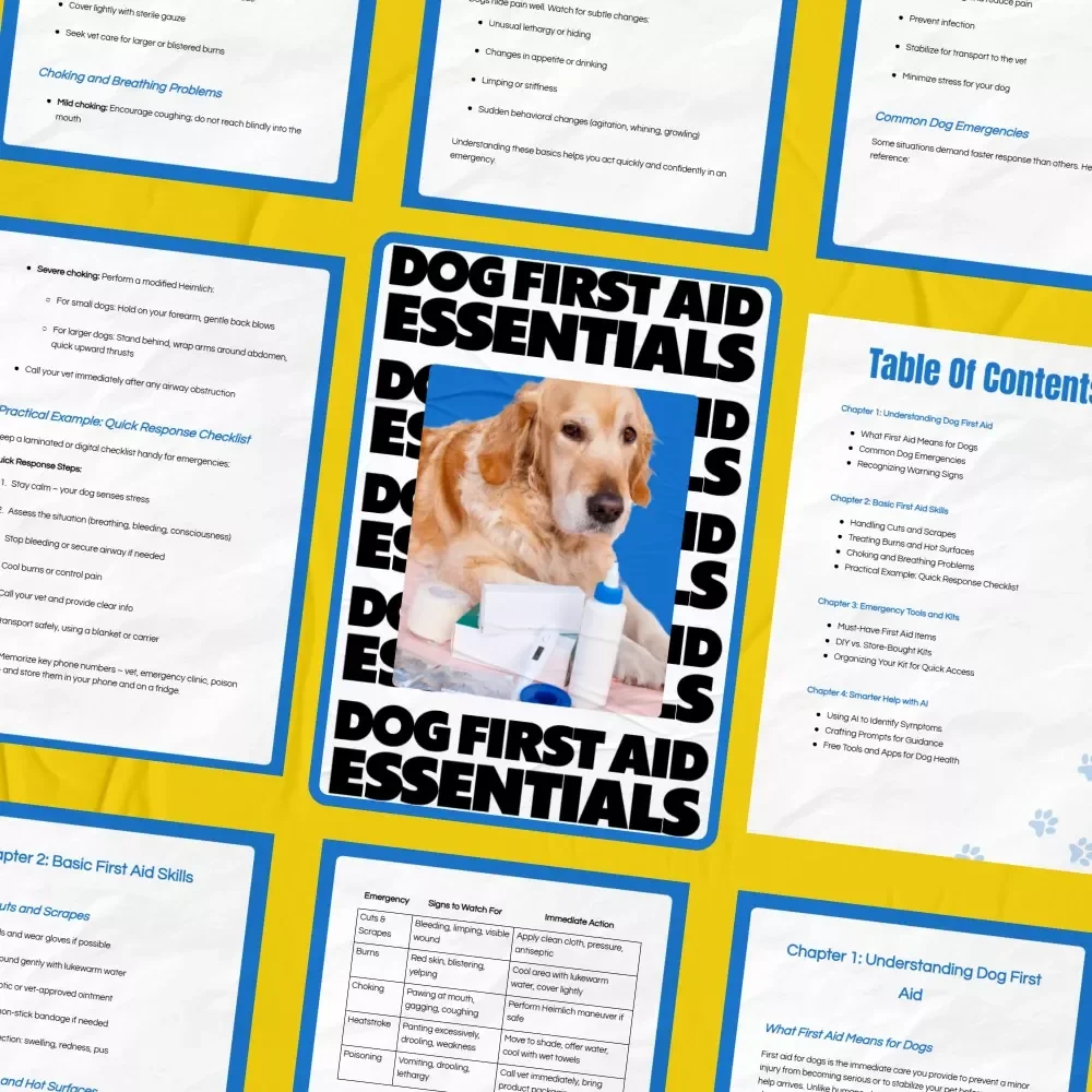 Dog First Aid Essentials: Comprehensive Guide, eBook & Checklist for Dog Owners - Digital Download