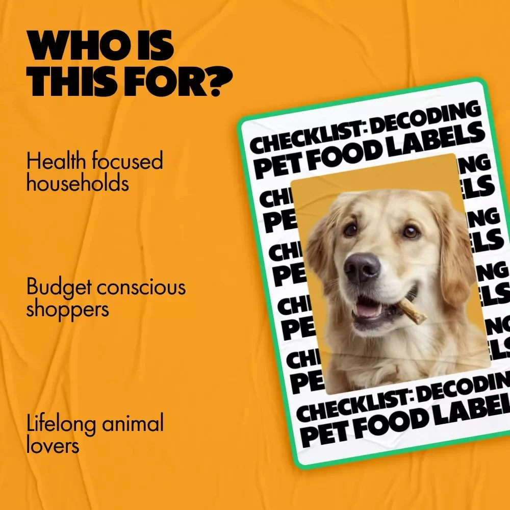 Checklist: Decoding Pet Food Labels | what to look for on pet food labels | Printable Pet Nutrition Guide