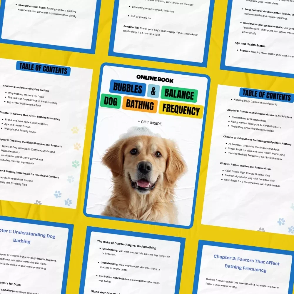 Bubbles & Balance - Dog Bathing Frequency | Practical eBook with Dog Bathing Frequency Tips for Healthier Coats & Happier Pets